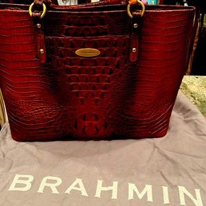 Brahmin Brown Faux Crocodile Tote